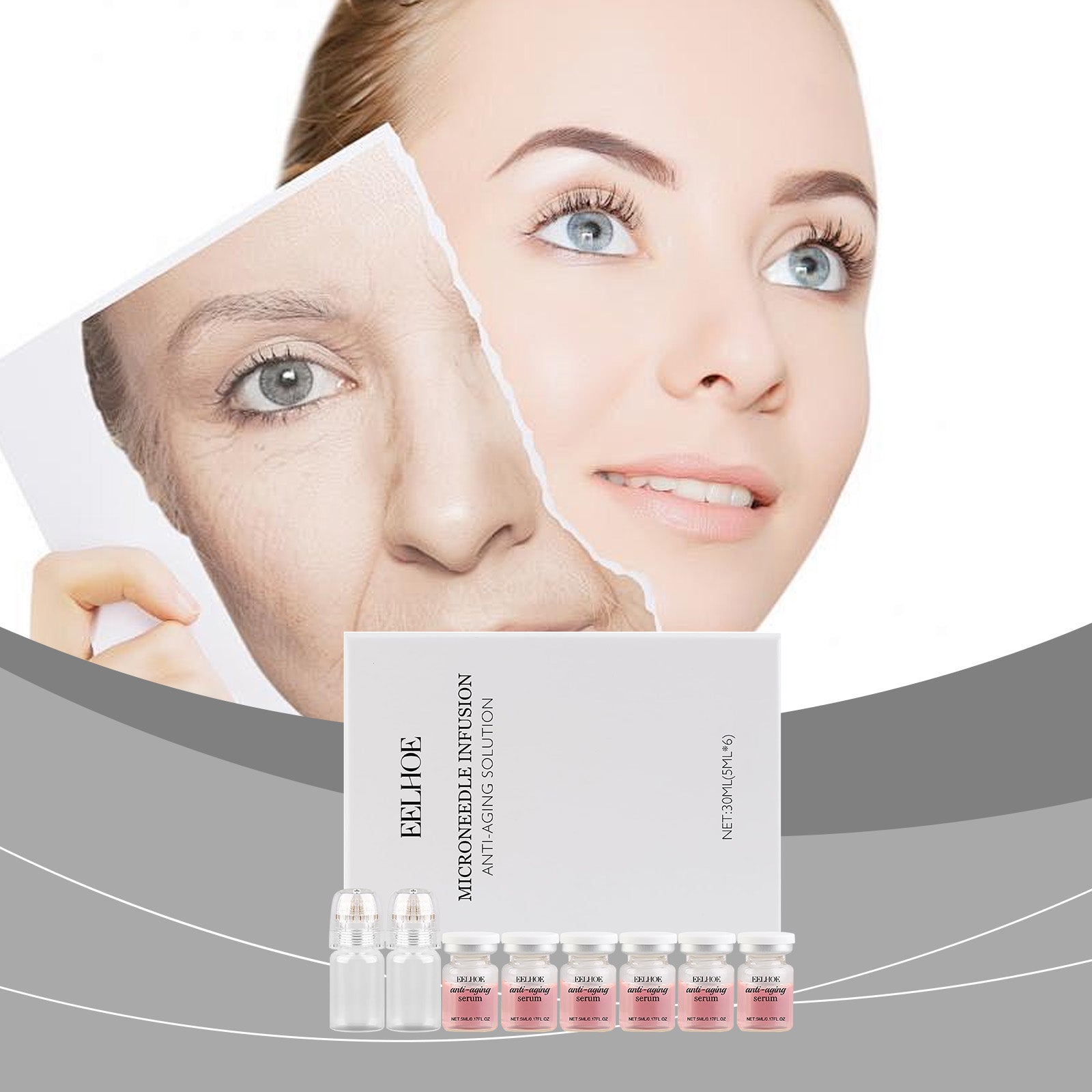 EELHOE Moisturizing Skincare Roller Set – Hydrating & Firming Serum for Fine Line Reduction and Daily Care