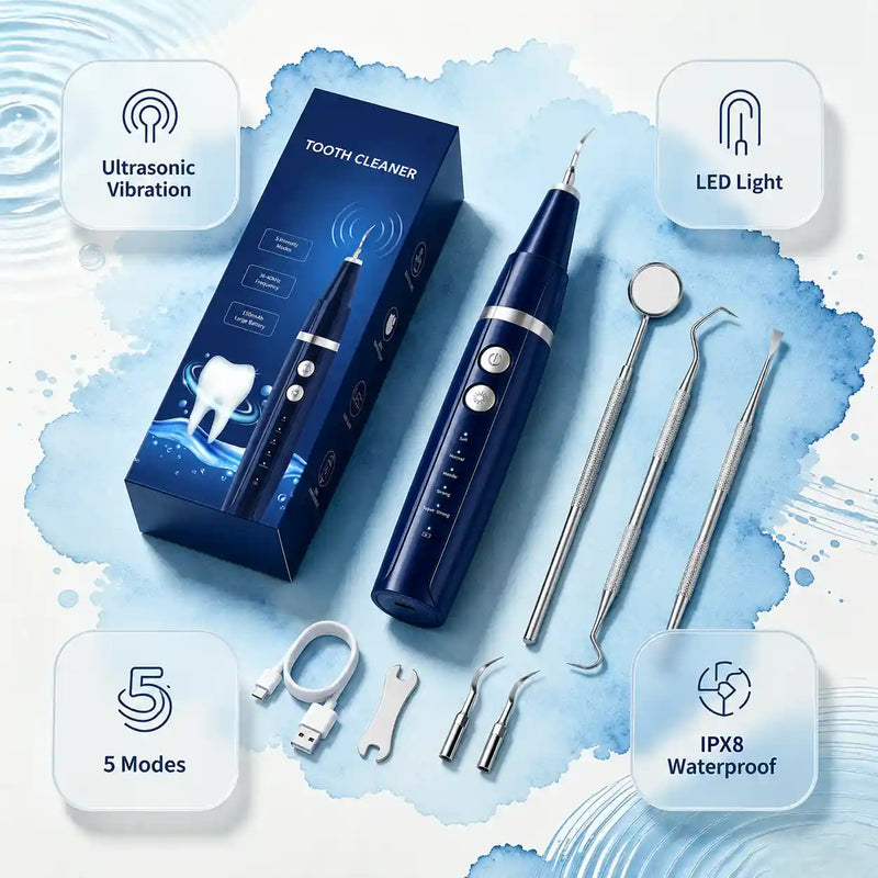 Dailyblisshop Electric Plaque Remover for Teeth at home (ORAL Max) - Dual-Button Oral Care Kit