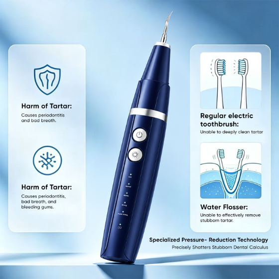 Dailyblisshop Electric Plaque Remover for Teeth at home (ORAL Max) - Dual-Button Oral Care Kit