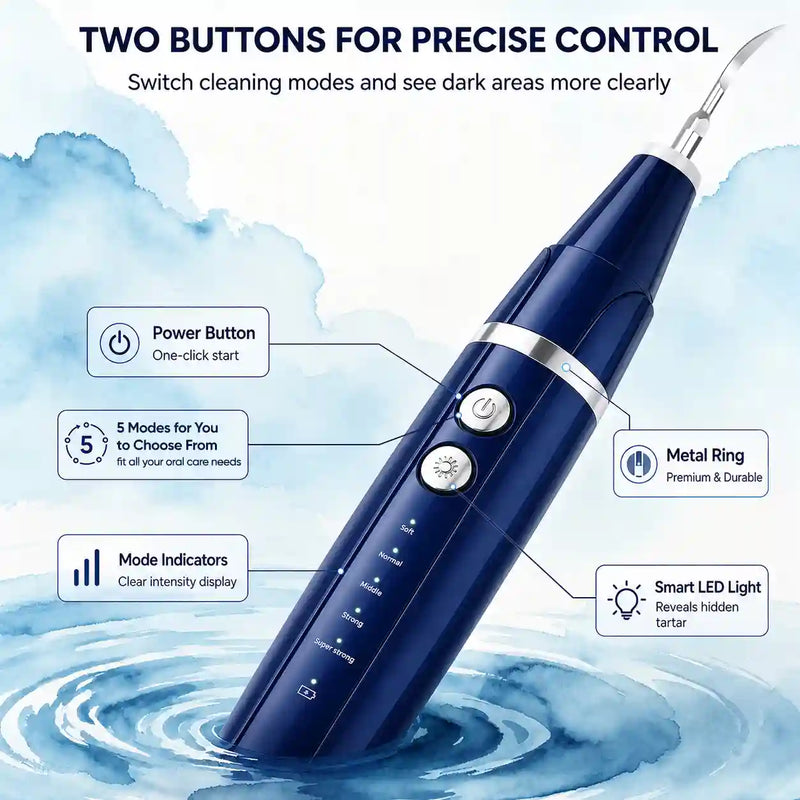 Dailyblisshop Electric Plaque Remover for Teeth at home (ORAL Max) - Dual-Button Oral Care Kit
